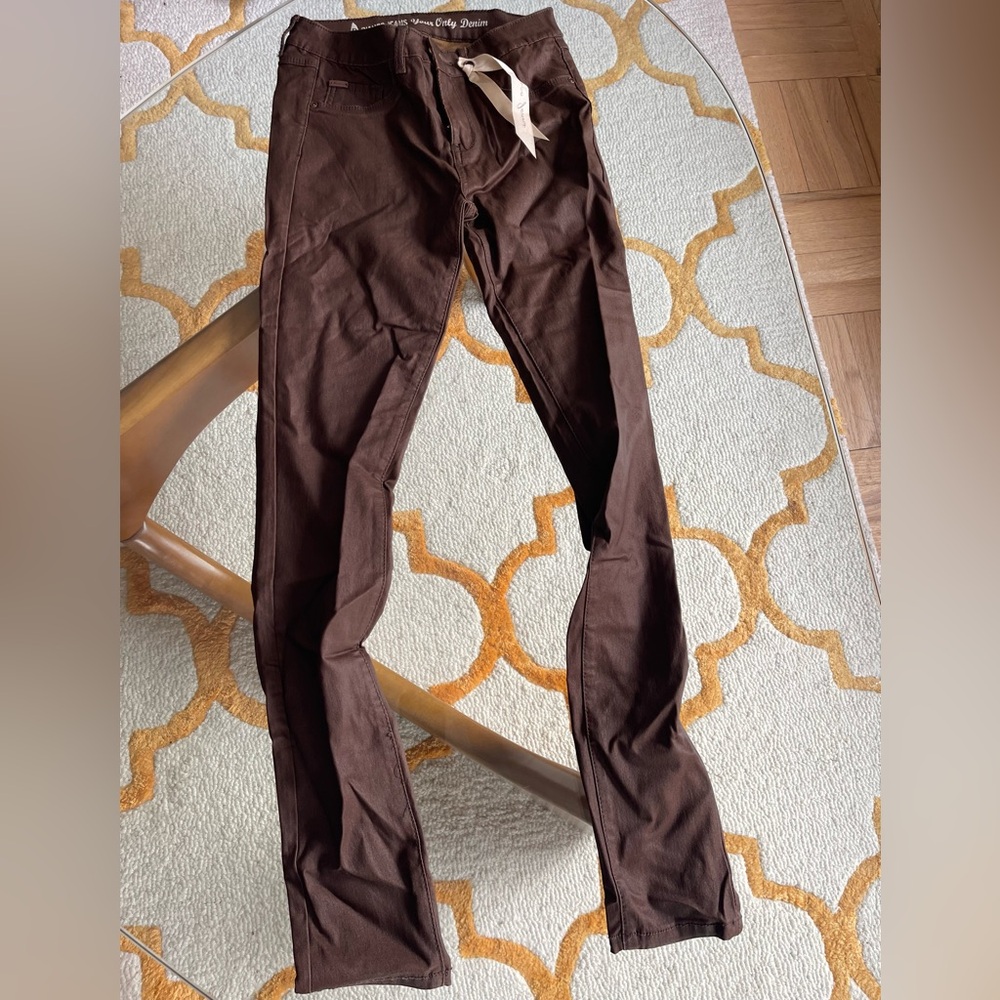 Bianco Jeans Brown “Coated” Denim Pants